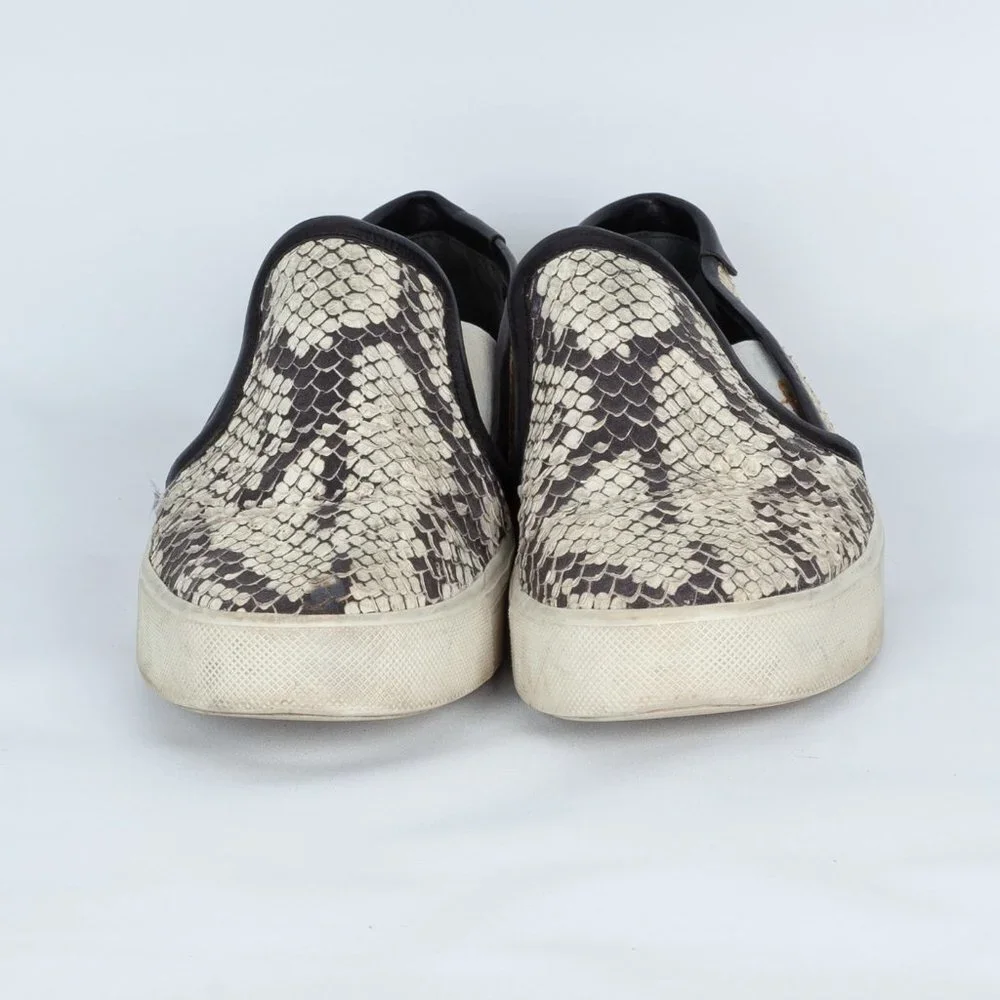 Vince Classic Leather Snakeskin‎ Slip-On Sneakers Size 7